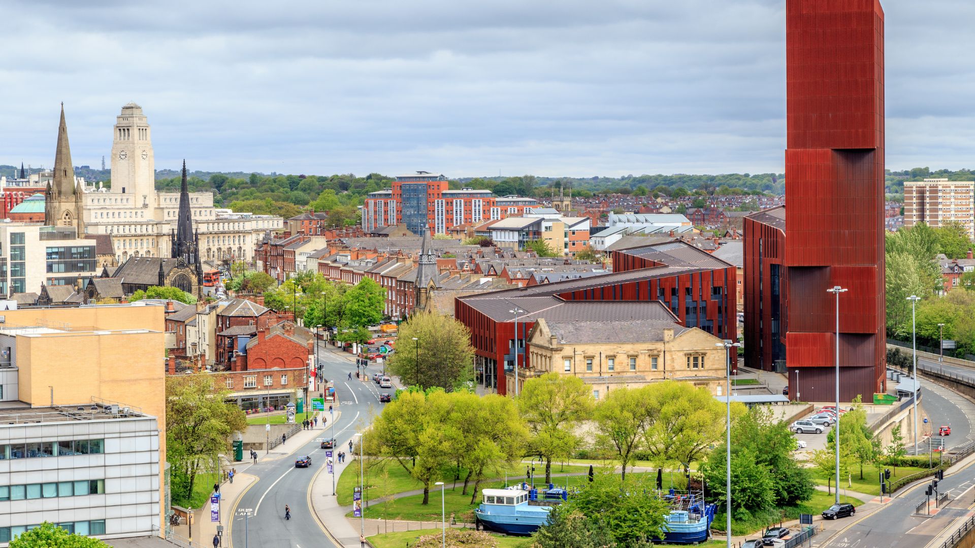 A Leeds Skyscape with Broadcasting House and the Parkinson Building in the foreground