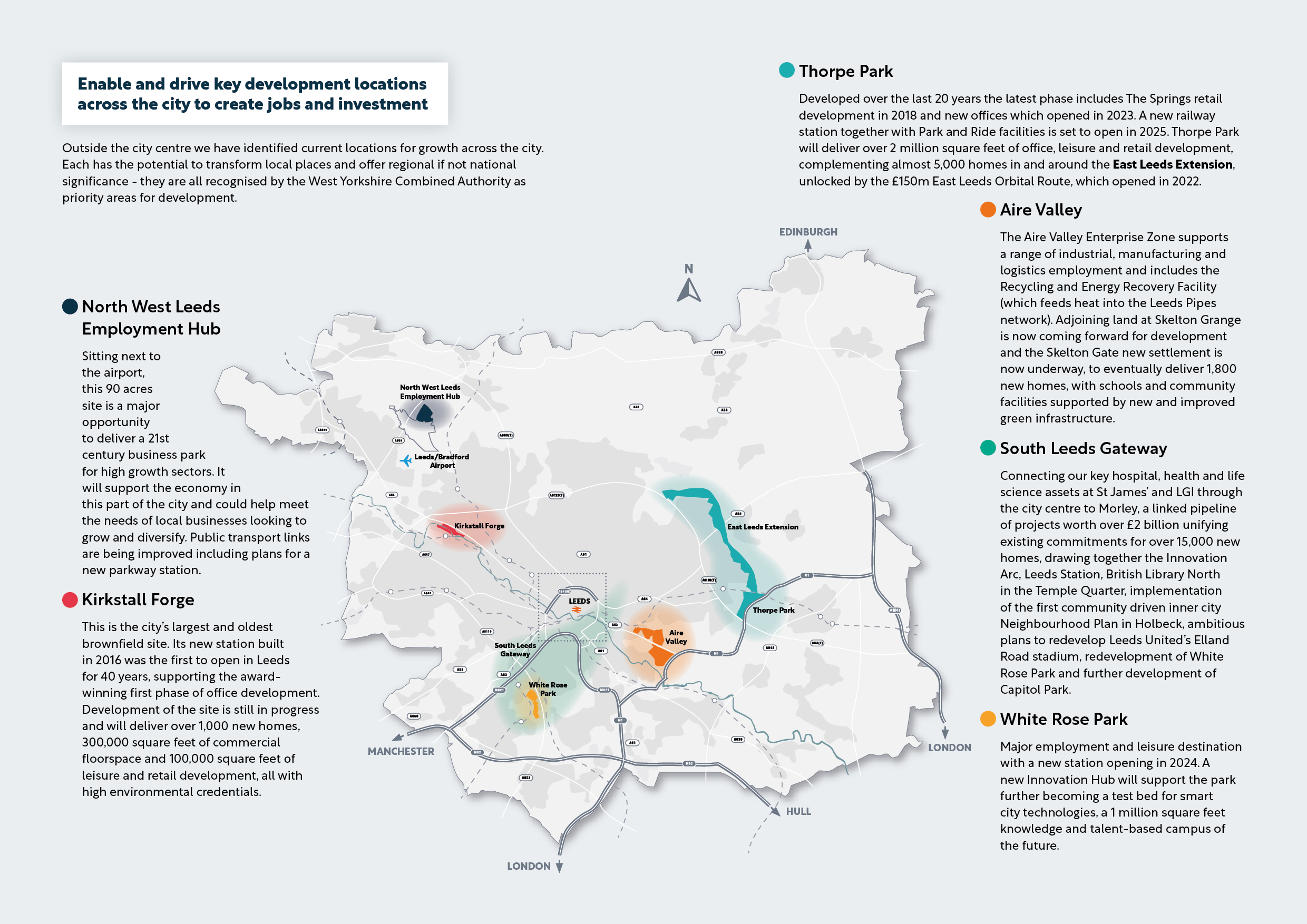 Growth areas across the city map