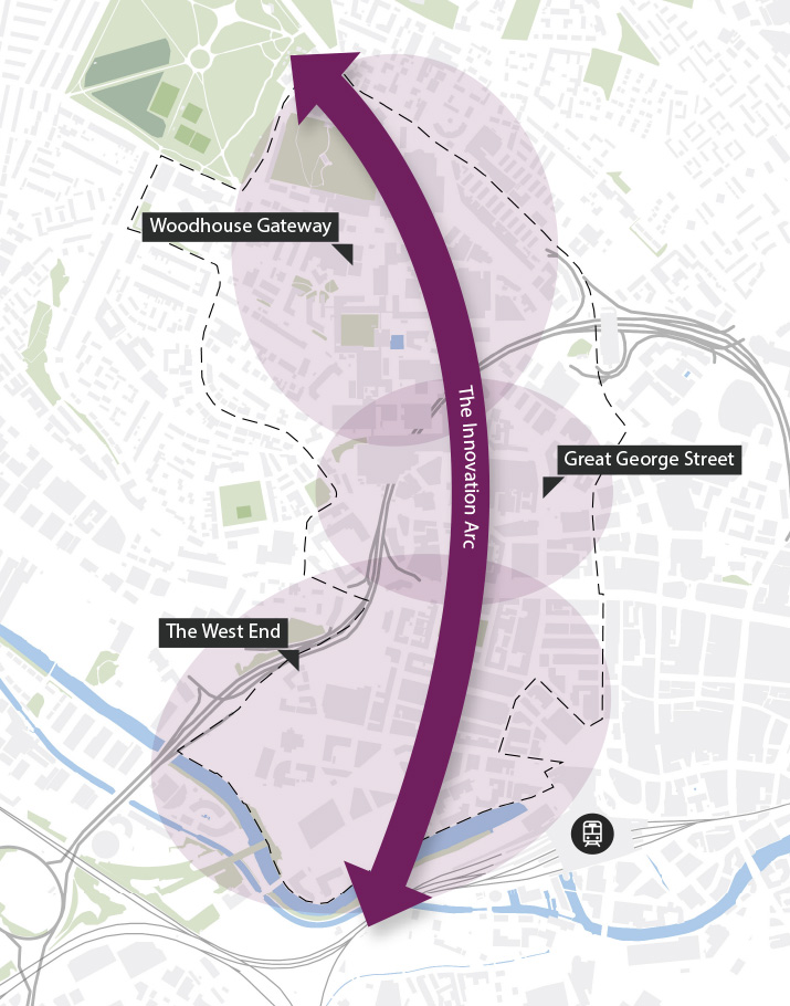 Neighbourhood Boundary Map - Woodhouse Gateway, Great George St and West End