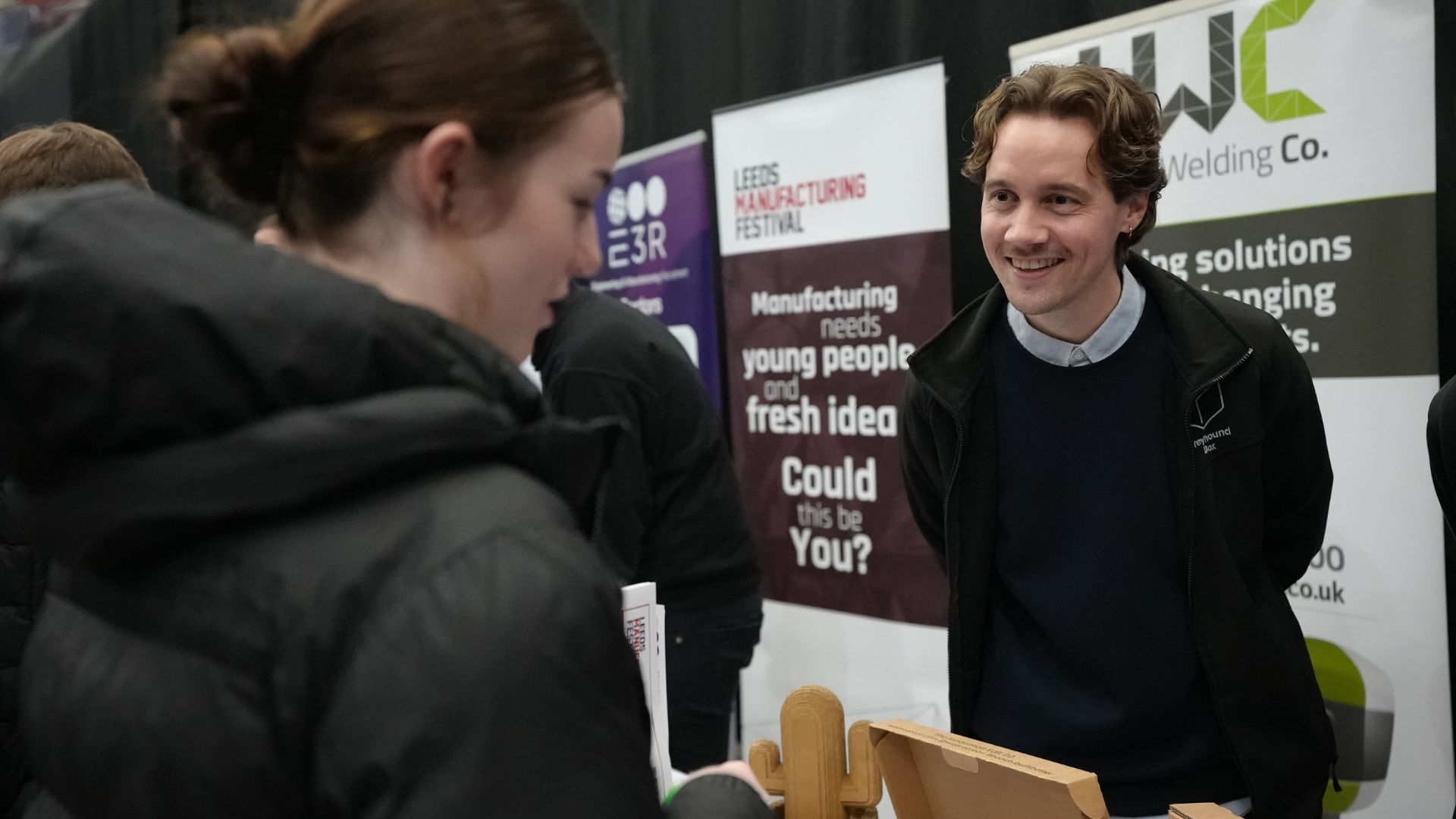 Girl at stall at  Leeds Apprenticeship Recruitment Fair 2026