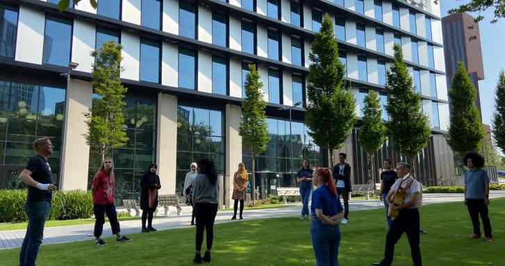 Young people outside Nexus