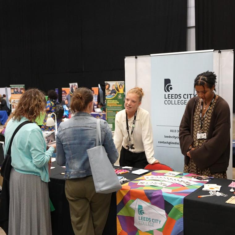 Staff engaging at jobs fair