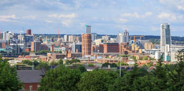 Cityscape showing the key high tower blocks and office blocks in the city