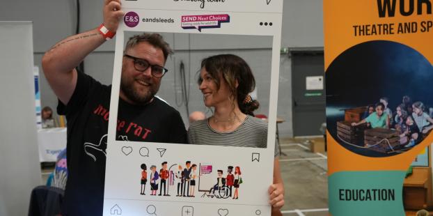 Image shows 2 people at the SEND next choices event 