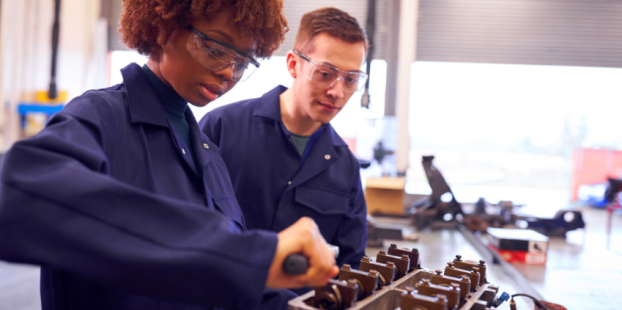 Young people at work